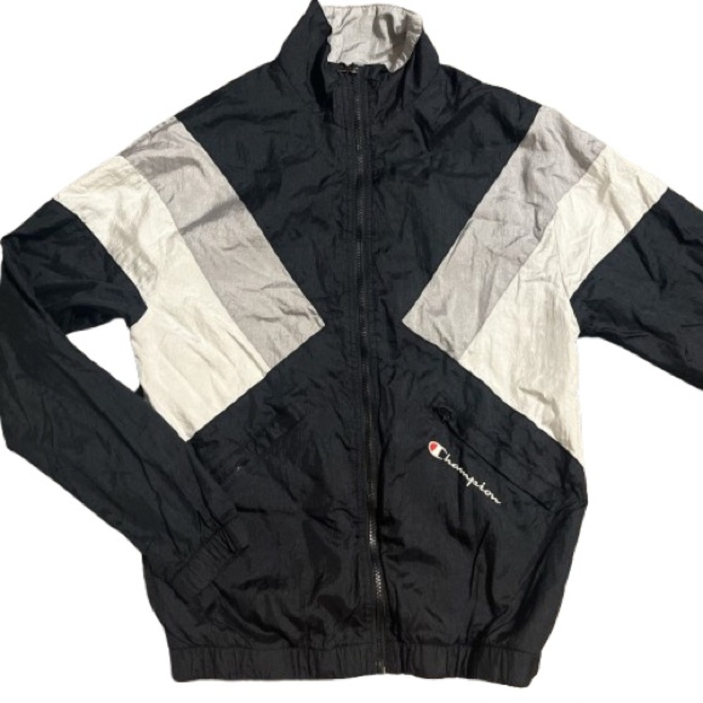 Champion Men's Black and White Windbreaker